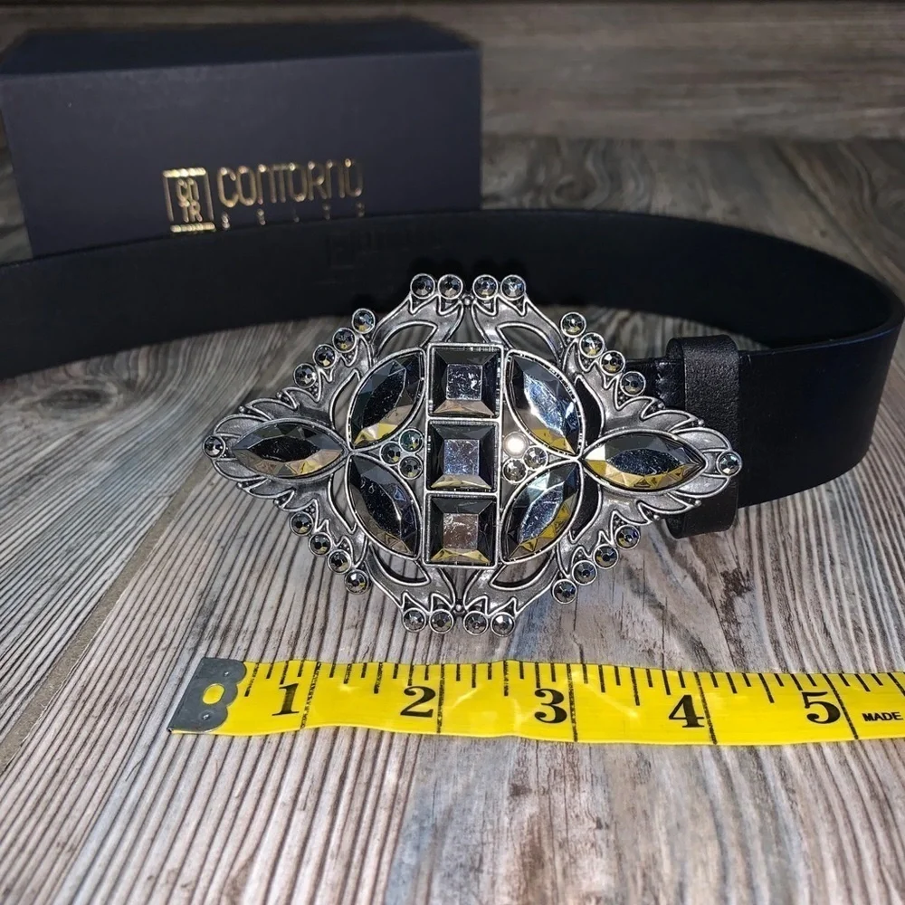 Contorno Paloma Leather Black Belt